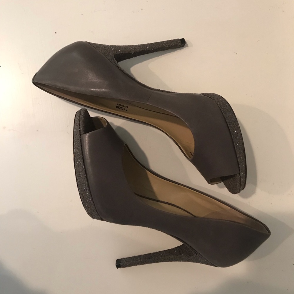 Brian Atwood Fevora Sparkle Platform/Heel Peep Toe